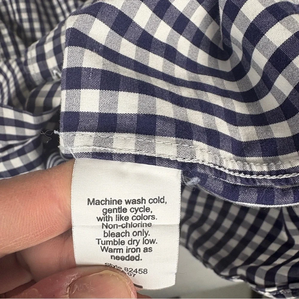 J.Crew Men's Blue and White Plaid Button Down Shirt 100% Cotton Sz M